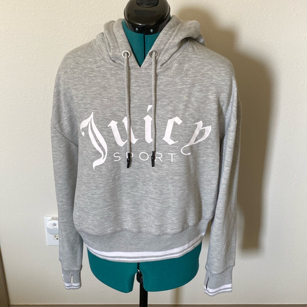 Juicy couture sport long sleeve grey and white hoodie